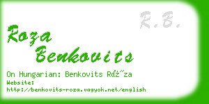 roza benkovits business card